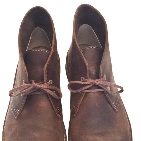 Clarks Bushacre 2 Dark Brown Leather Chukka Boots Size 10.5 Lace-up Ankle Boot - Picture 6 of 14